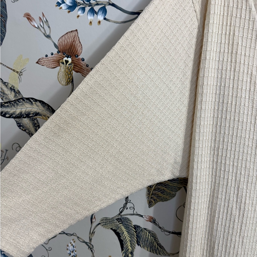 Mara Hoffman Tiffany Wrap Dress - Cream Ivory Waffle Texture Midi Dress sz 2X - Picture 4 of 7